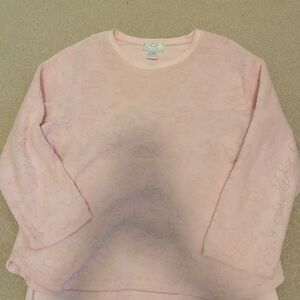 Pink fleece type lounging set/pj in baby pink.